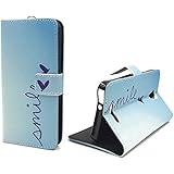 König-Shop Handy-Hülle Schutz-Tasche Wallet Case Cover Etui, Modell:77 - Samsung Galaxy S3 / S3 Neo, Motiv:Smile