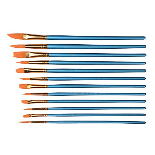 CONDA Artist 12stk Pinsel-Set mit Palette für Wasserfarben Öl Acryl Malerei - 5