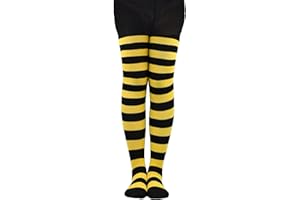XNHIU Children's Striped Tights Halloween Cosplay Stockings Full Footed Striped Socks Jumpsuit Pantyhose Dress-Up Accessories Elastic Pantyhose for Kid