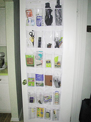 Joyoldelf Hängeorganizer hängend Aufbewahrungstasche Ordnungssystem Schuhaufbewahrung Für Tür mit 24 Tasche,weiß - 3