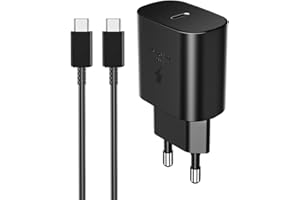LIANSUM 25W Cargador rápido de Puerto USB Tipo C para Samsung Galaxy S25/S24/S23/S22/S21/S20, A55 5g/A54/A56/A35 /A34/A33/A25/A23/A15/A16/A13/A05, M13/M14/M15/M33/M53/M55 Carga Rápida EP-TA800N Fast Charging
