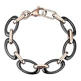 Jacques Lemans Damen Armschmuck Stahl mit schwarzem Keramik Edelstahl 20cm Glänzend mehrfarbig 490060006