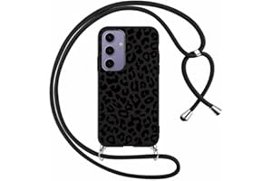 Foonary Handykette Hülle mit Kette für Samsung Galaxy S24 5G 6,2" Handyhülle, Leopard Band Necklace Case mit Kordel zum Umhängen Silikon Bumper Kratzfest Schutzhülle Cover Schnur für Samsung S24 5G