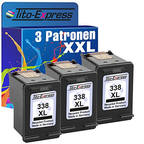 PlatinumSerie® 3x Druckerpatrone für HP 338 XL Black PSC 1610 2355P 2355V 2355XI 2600 2610 2710