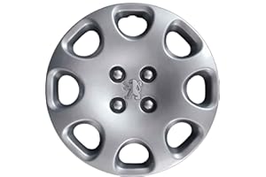 RIXTO Juego de 4 tapacubos adaptables – para Peugeot 307/107/207/308 / 407/1007 / 4007 / Tepee/Partner/Ranch – Diámetro 15" – No Originales