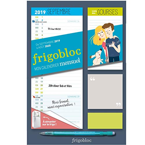 Mini Frigobloc mensuel 2020 - Calendrier d'orga. familiale / mois (sept. 2019 - août. 2020): Le calendrier maxi-aimanté pour se simplifer la vie !