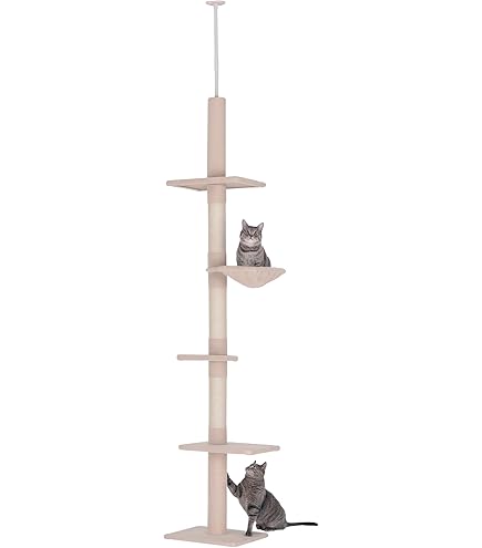 PawHut Kattenboom met krabpaal, klimboom voor katten, nis