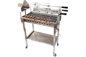 Cypriot Greek Rotisserie Spit BBQ from SunshineBBQs in Stainless Steel & with Adjustable Heights