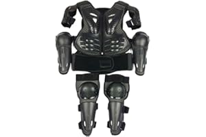 Yililay Motorcycle Body Armour for 5-13 Years Kids Motocross Body Armour Vest with Knee Pad and Elbow Pad Motorcycle Armor Protective Gear Set Racing Safety Armour Skateboard Accessories for Kids