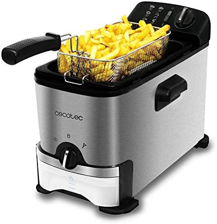Cecotec Friggitrice CleanFry 3000 ProFilter con serbatoio. Potenza 2000 W, capacità 3 litri, sistema ProFilter per l'estrazione e il filtraggio dell'olio, lavabile in lavastoviglie