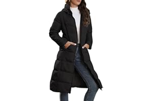 Minetom Damen Daunenjacke Lang Mantel Steppmantel Wintermantel Mit Kapuze Winter Warm Jacke Outdoorjacke Steppjacke Steppmantel