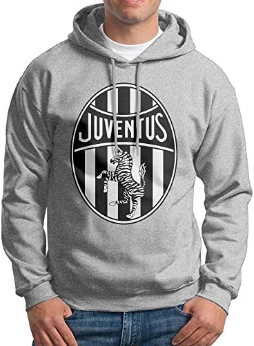 Male Juventus F.C. Logo Customized Causal 100% Cotton Hoodies -  Grey - 