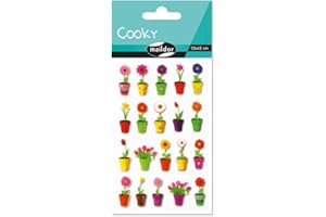Maildor 560415C - Un sachet de gommettes 3D Cooky 1 planche 7,5x12cm, Fleurs (20 stickers)
