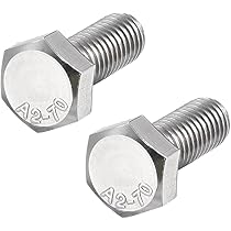 Viti A Filettatura Sinistra M8x16mm - 2 Pezzi Testa Esagonale Per Macchine Senso Orario