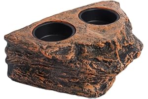 CuteHairy Magnetic Reptile Feeding Ledge,Hanging Double Bowl Reptile Food Dish for Gecko, Lizards, Tree Frogs,Chameleons