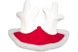 Reitsport Amesbichler - Berretto invernale di Natale con corna di renna, colore: Rosso/Bianco