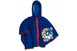 CARTOON Capa de lluvia Sonic, erizo supersónico, impermeable, capa, resistente al viento, PVC, para niños, 8/9 años, azul SN4389MC