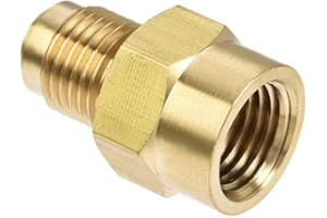 PATIKIL 5/16 SAE Svasatura a 1/4 NPT Ottone Tubatura Raccordo, Filettatura Tubo Adattatore Flessibile Connettore per Aria Condizionatore Refrigerazione