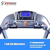 Pfingstangebot bis 05.06! Fitifito 9000 Profi Laufband 7PS 22km/h mit LED Bildschirm, Dämpfungssystem, 5 Trainingsmodulen inkl. HRC – Klappbar, Silber - 2