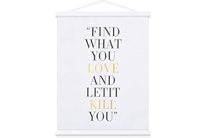 Benjia Barra magnética para pósteres, de madera, marco de póster, B1, colgador para obras de arte impresas (66 cm, blanco)