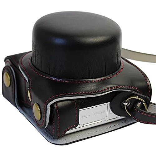 First2savvv XJD-J5-HH01S01 Premium Qualität braun Ganzkörper- präzise Passform PU-Leder Kameratasche Fall Tasche Cover für Nikon 1 J5 mit 10-30mm Lens mit Kameragurt - 4