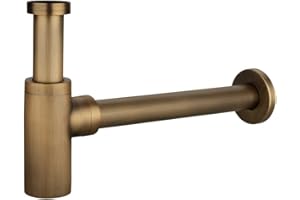Waschbecken Siphon Abfluss Ablaufgarnitur Bad Wasserhahn Waschtisch Rohr Antik Messing Geruchsverschluss Sifon Messing Spülbecken Abflussrohr Zubehör Sanlingo