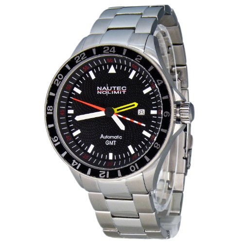 Nautec No Limit Herren-Armbanduhr Mistral 2 MS2 AT-GMT/STSTSTBK Nautec No Limit Herren-Armbanduhr Mistral 2 MS2 AT-GMT/STSTSTBK