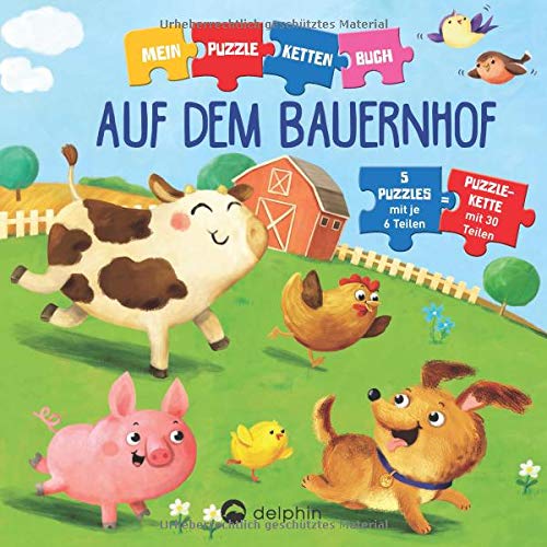 Preisvergleich Produktbild Puzzlekettenbuch Auf dem Bauernhof: 5 Puzzles mit je 6 Teilen