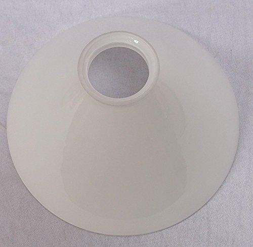 Konischer Lampenschirm im Art Deko Stil, Glasschirm, milchig Weiß 19,5 cm - 2