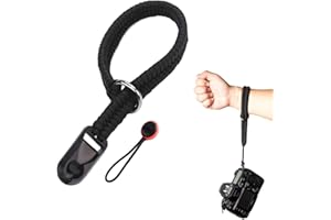 PHCOZY Cinturino da Polso con Sgancio Rapido per Fotocamera Regolabile e Intrecciato a Mano - Compatibile con Canon, Nikon, Sony, Fujifilm, Olympus, Pentax e Leica DSLR SLR.