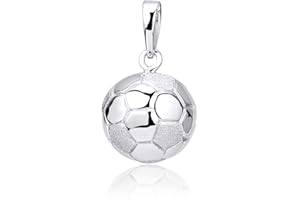 MATERIA by Matthias Wagner Football Pendant 925 Silver for Men and Boys in 3 Colours, Silver