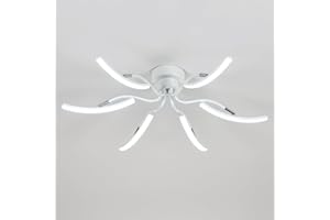 Goeco Plafonnier LED, Luminaire Plafonnier Blanc Froid 6500K, Lampe de Plafond LED Moderne 40W, Industriel Lustre Suspension pour Salon Chambre Salle à manger, Diamètre 72CM