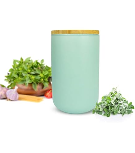 Sendez Voorraaddoos met houten deksel en motief 800 ml porselein voorraadbus porselein blik #1