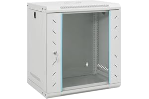 vidaXL Coffret de réseau Mural 12U 19" IP20 53x40x60 cm, Coffret de réseau Mural, Armoire de données, Support de réseau