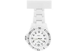 Prince London NY New York rubberised plastic nurses fob watch with pin - White