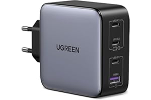 UGREEN Nexode Cargador USB C 100 W, Carga Rápida Multidispositivo con 4 Puertos, Compatible con Samsung Galaxy S25/S24/S23,iPhone 17 Pro MAX Air/16/15/14/13, MacBook Pro/Air, iPad y Steam Deck