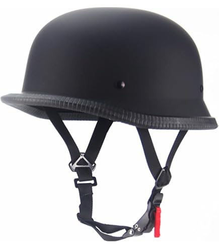 qloijnv Casco Mezzo Facciale Tedesco Vintage, Casco Moto Mezzo Aperto Casco Portatile ECE Approvato per Donna E Uomo Scooter Ciclomotore Chopper Cruiser Pilot Racing cap per Scooter da Crociera