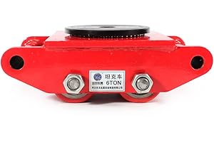 Hansemay Pro-Lift-Montagetechnik 6t Panzerrollen, Heavy Duty Maschine Dolly Skate Roller, Möbel Gerät Transportwagen mit 360 Rotation Cap (rot)