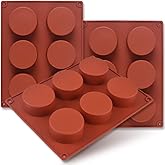 Newk Silicone Cylinder Mold, 3 Packs 6 Cavity 2 Inch Round Cupcake Molds for Handmade Soap Muffin Cheesecakes
