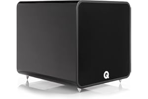 Q ACOUSTICS Q B12 Subwoofer Gloss Black - Featuring Infinite Baffle Enclosure, 12 Inch Driver, 220-watt Class D Amplifier, 50mm Voice Coil - Active Subwoofer for Hi Fi Music Systems