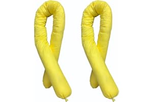 BEARTOOLS Yellow Chemical Absorbent Sock - Chemical Spills 1.2 Metre Spun Bound Absorbs 8L Chemical-based liquids, For Hazardous Liquid Spills and Leaks, UK Made (2-pack)