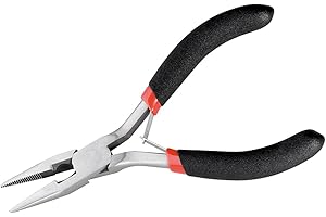 GOOBAY Fixpoint 77098 Pinza a Punta Piatta Semicircolare di con Ganasce Corrugate, 125 mm Lunghezza