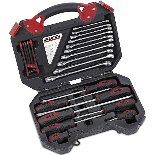 26-tlg. Werkzeugkoffer-Set Toolset Werkzeugkasten Schraubendreher Schraubenschlüssel verschiedene Größen im Kunststoff Koffer