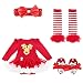 iEFiEL Baby Girls Christmas Outfits Tutu Romper Dress with Headband Leg Warmers Shoes Sets Christmas Deer 0-3 Months