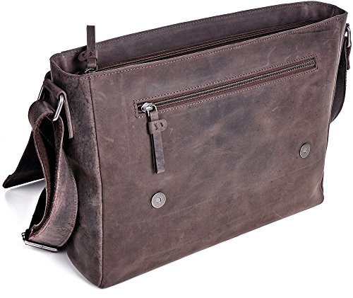 Ledertasche Vintage Leder Umh  ngetasche von URBAN FOREST Damen Herren 14 Zoll Laptoptasche Messenger Bag Aktentasche Arbeitstasche Notebooktasche DIN