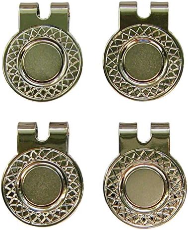 4 Silver Magnetic Hat Clips for Metal Golf Ball Markers