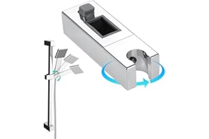 Bowarepro - Supporto per soffione doccia, per barra scorrevole quadrata regolabile da bagno, soffione a spruzzo, montaggio a parete, staffa fissa