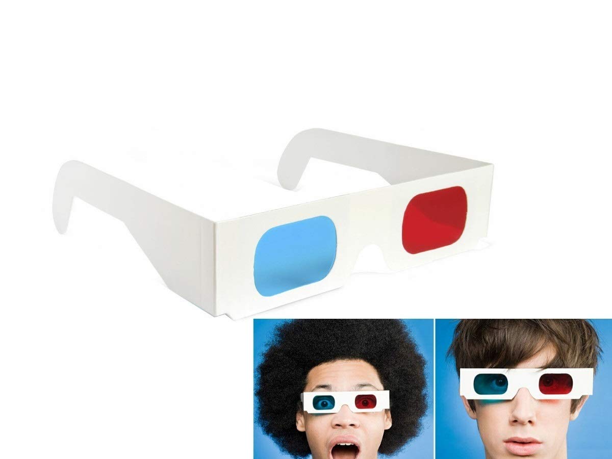 Jambar Red & Blue 3D Paper Glasses (100 Pcs.Pack) for 3D Movie/Magazine