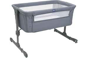 Chicco Next2Me Essential Lit Bébé Cododo, Berceau Bébé Cododo, Compatible avec Plusieurs Lits, Réglable en Hauteur, Bonne Circulation de l’air, Matelas et Sac Inclus, 0-6 Mois, Gris