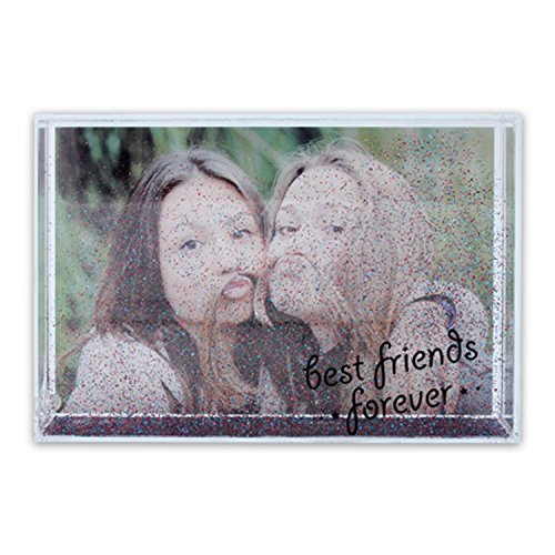 Gel Effekt Schüttel Bilderrahmen mit Glitzerstaub und Aufdruck (Motiv Best Friends) - 2